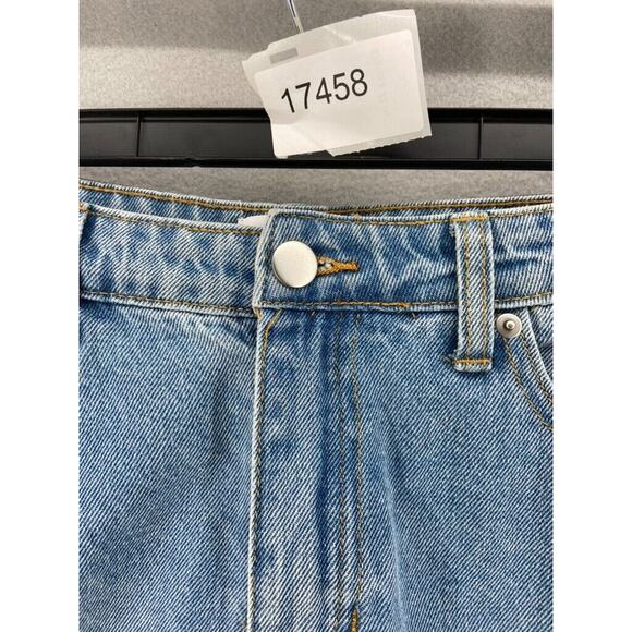 Abound Denim Skirt Womens Sz 26 Mini Jean Light‎ Wash Raw Distressed Hem Pockets - Picture 9 of 9